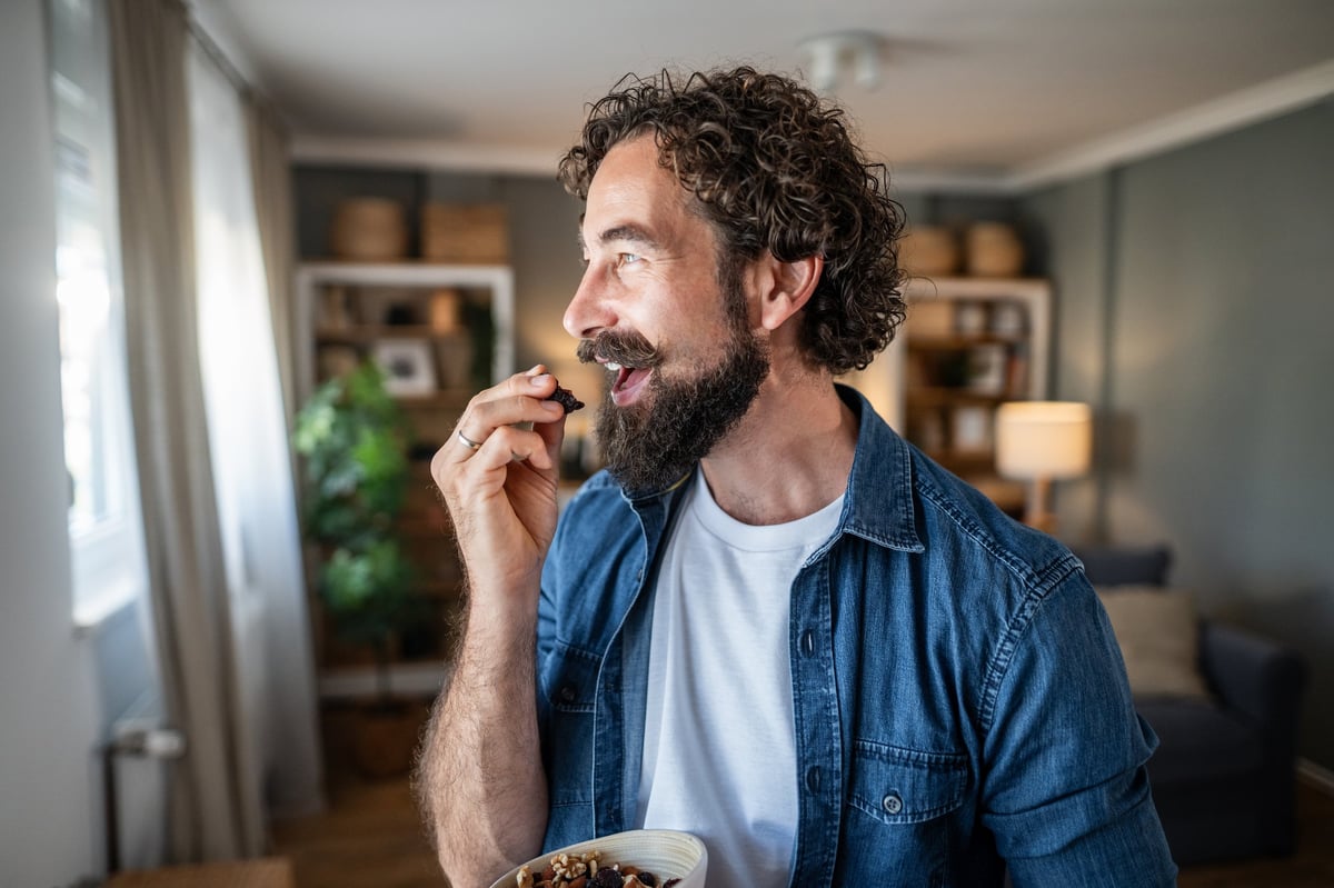 Host enjoying breakfast peacefully